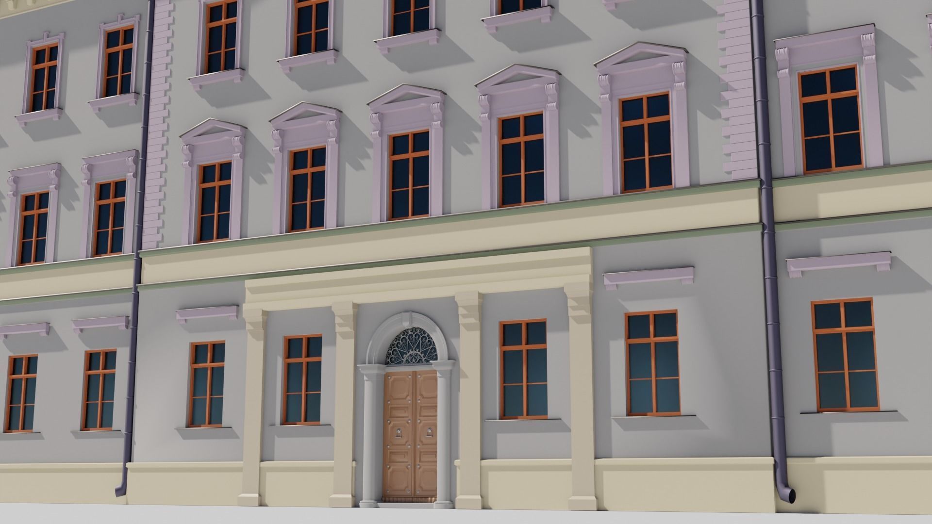 Eastern European Building 019 Low-poly 3D model_6