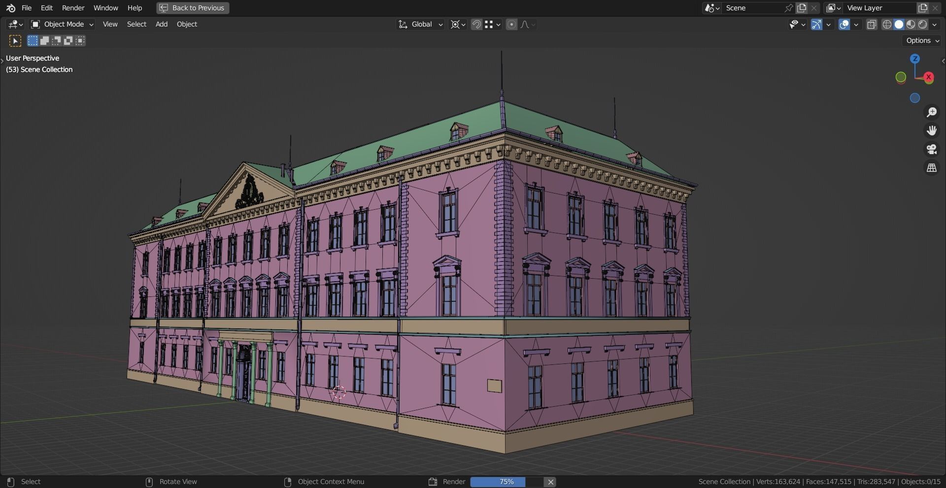 Eastern European Building 019 Low-poly 3D model_13