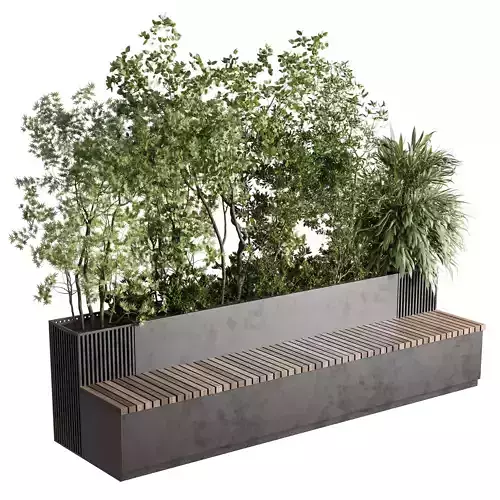 Indoor plant set 364  office garden bench 