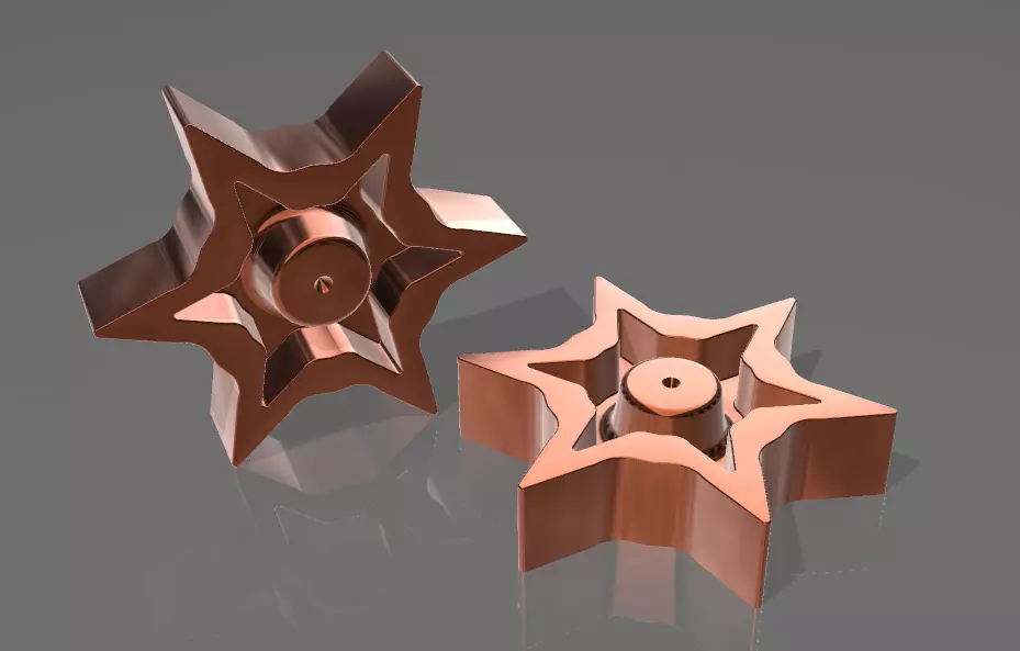 Steampunk star knob grip handle door opener 3D print model