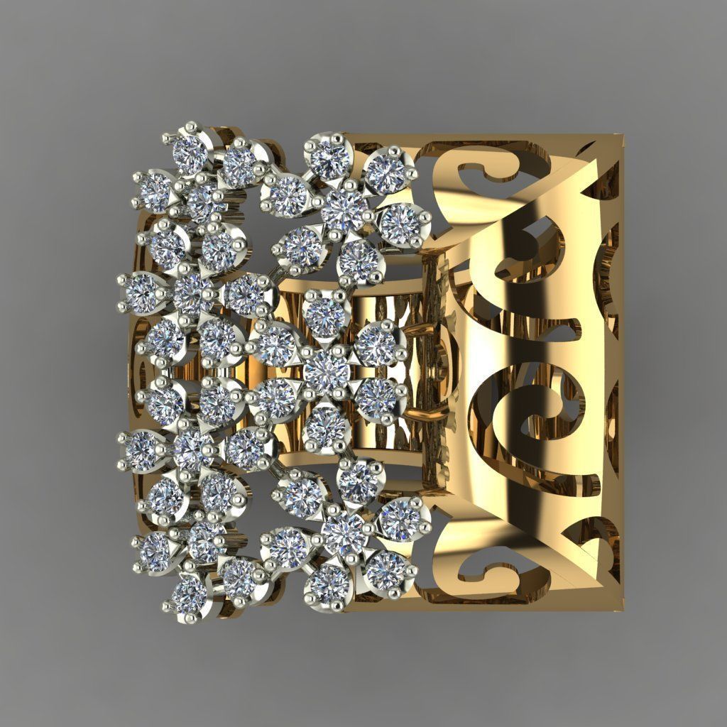 Beautifull Jali On Surface With The Flower Of Daimonds Ring  3D print model_1