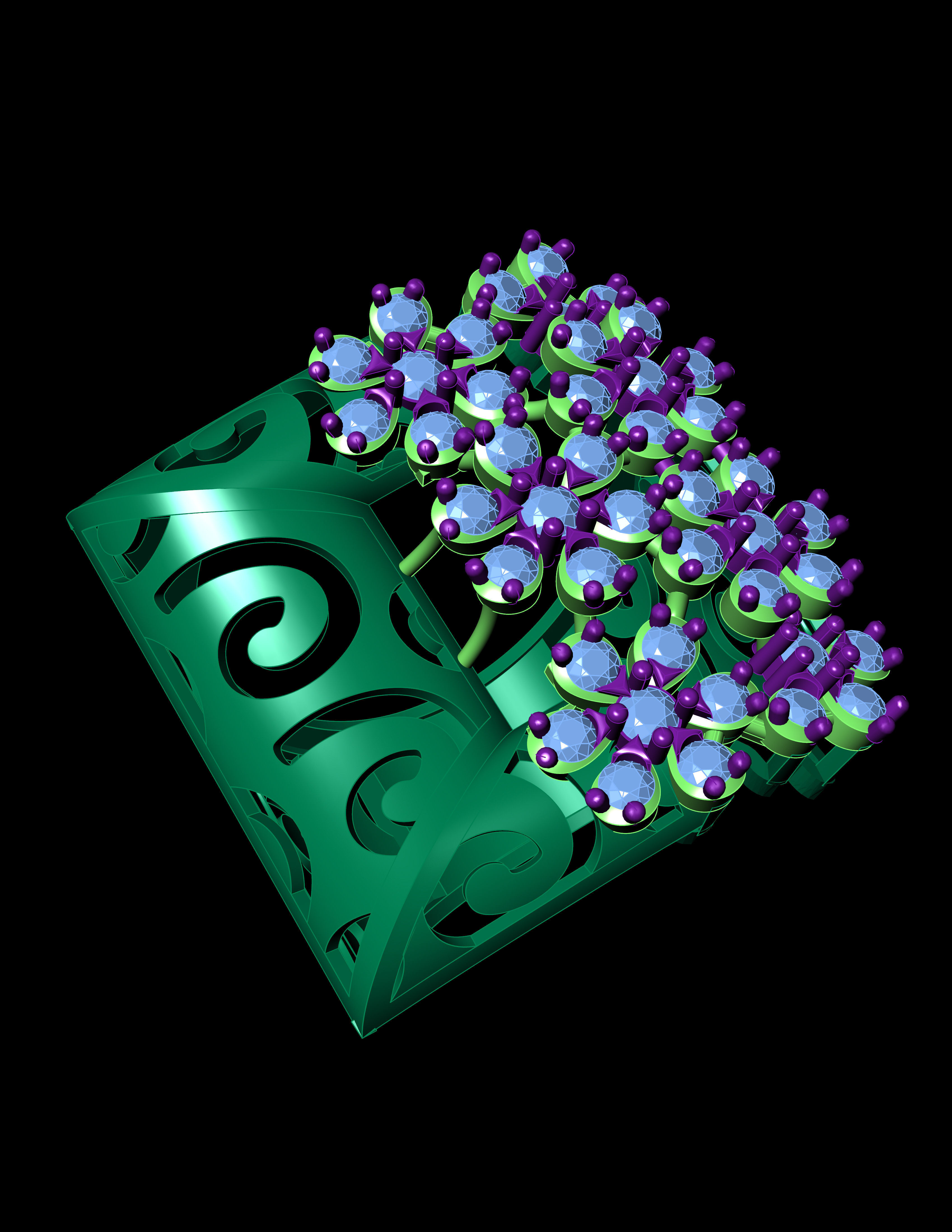 Beautifull Jali On Surface With The Flower Of Daimonds Ring  3D print model_12