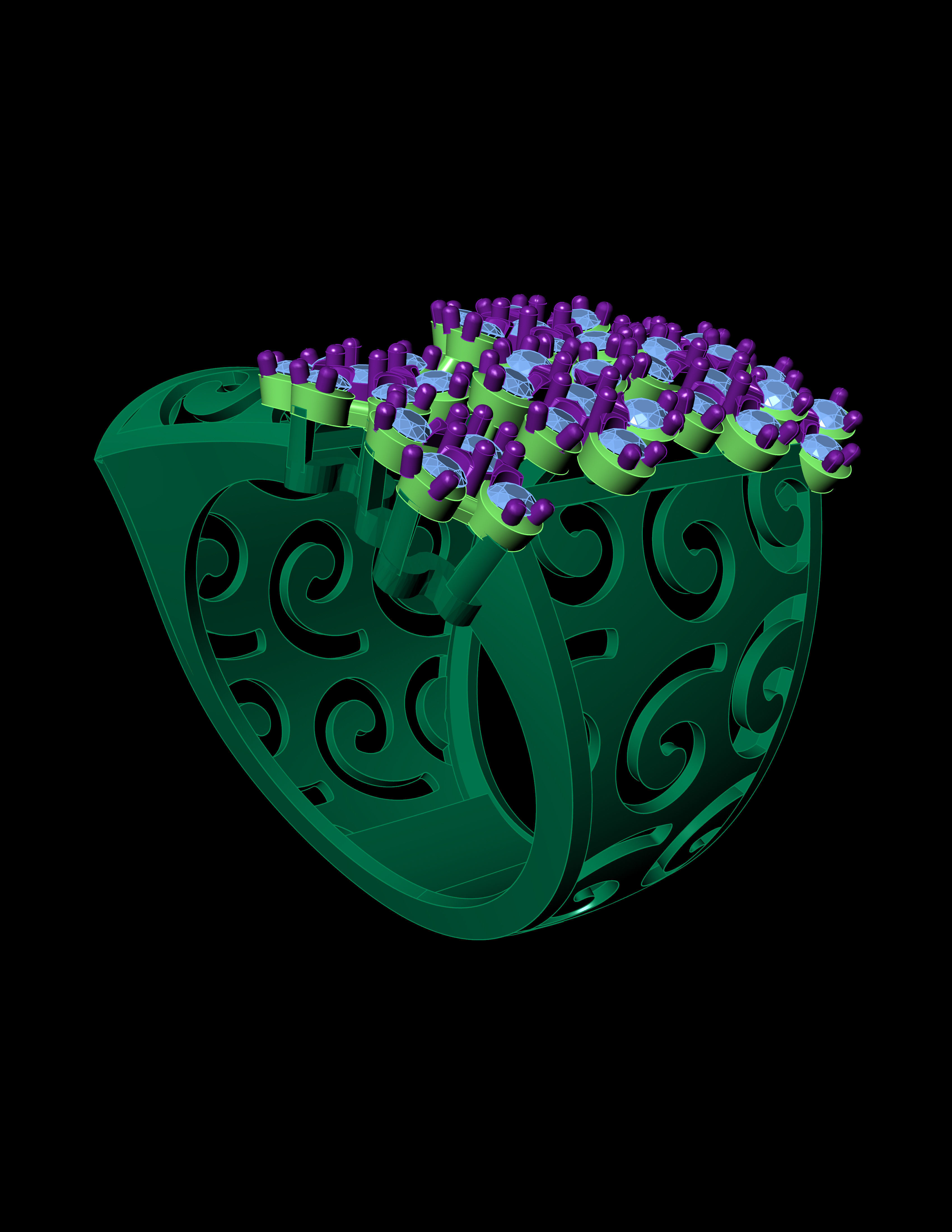 Beautifull Jali On Surface With The Flower Of Daimonds Ring  3D print model_17
