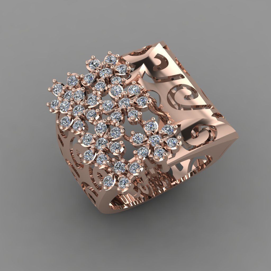 Beautifull Jali On Surface With The Flower Of Daimonds Ring  3D print model_8