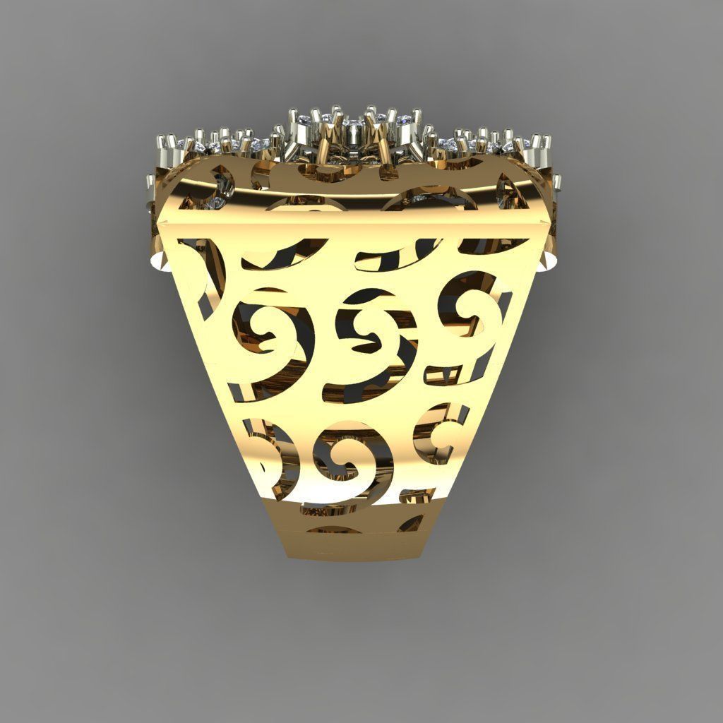 Beautifull Jali On Surface With The Flower Of Daimonds Ring  3D print model_5