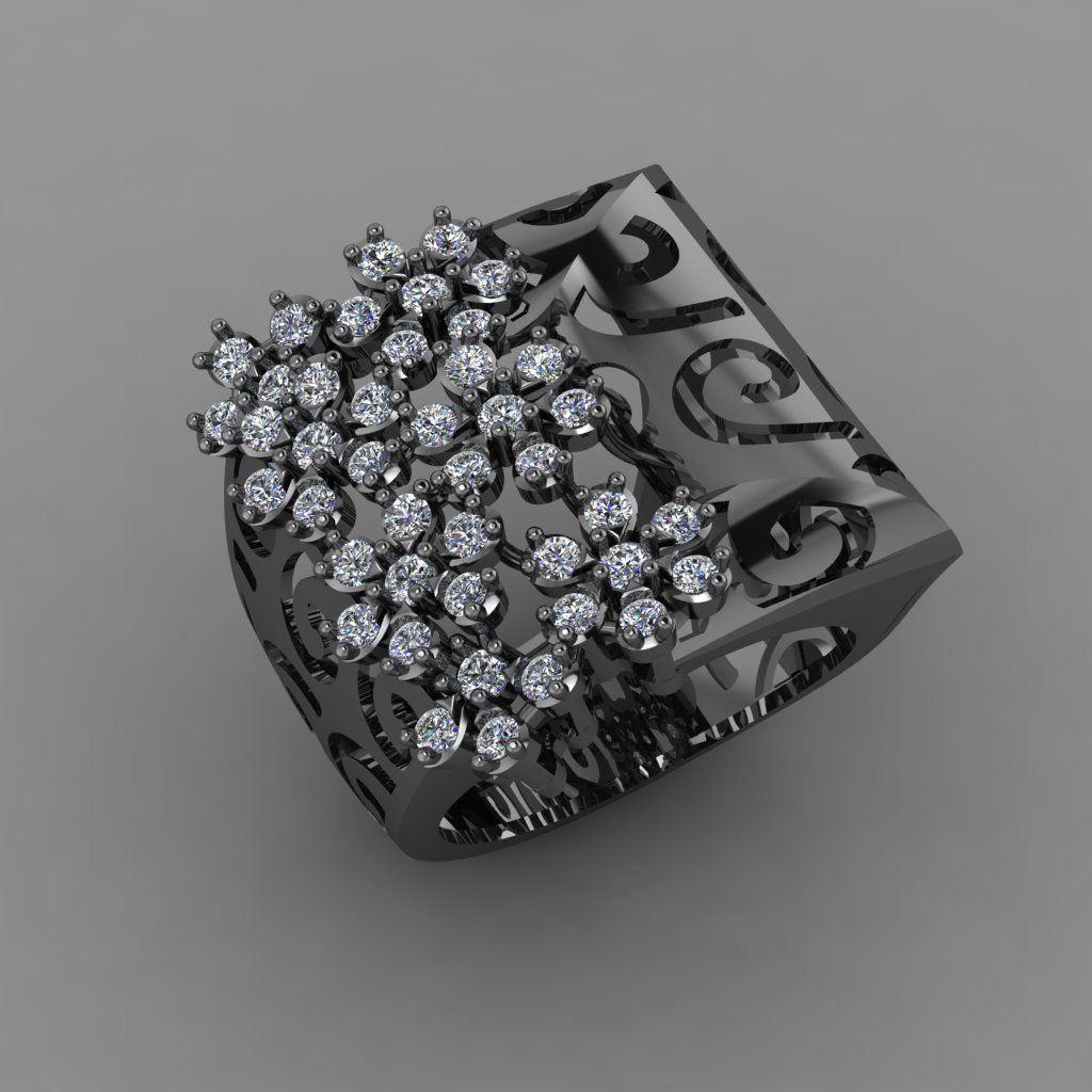 Beautifull Jali On Surface With The Flower Of Daimonds Ring  3D print model_10