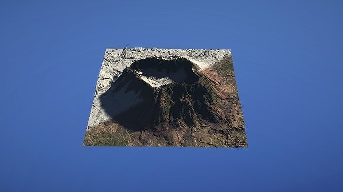 Landscape Environment Volcano Snow 39 Low-poly 3D model