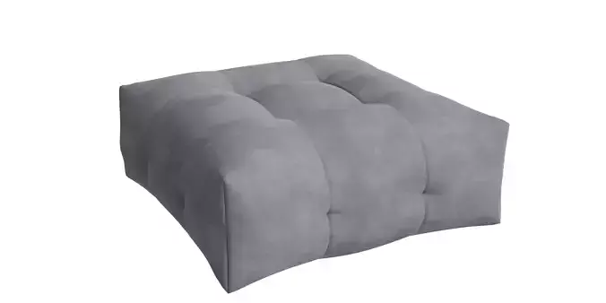 Rectangle Grey Pouf Low-poly 3D model