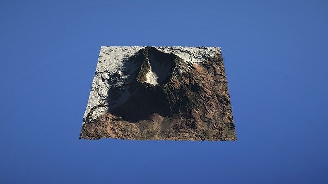 Landscape Environment Volcano Snow 42 Low-poly 3D model