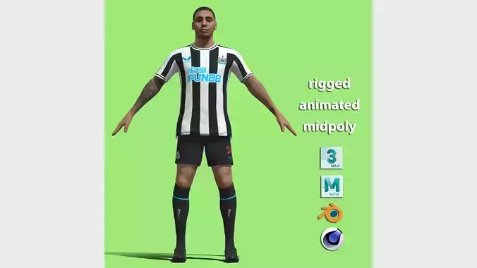 T-P Rigged Miguel Almiron Newcastle United 3D model