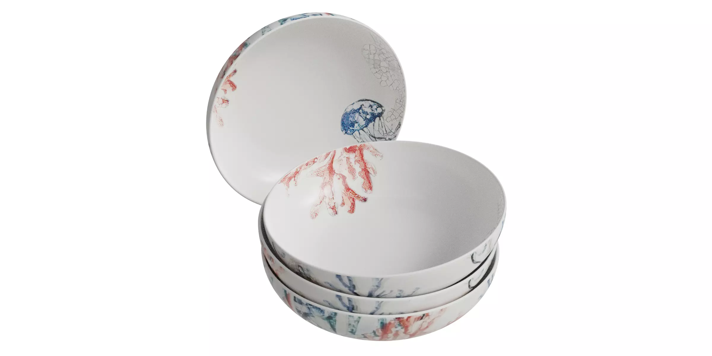 Sea Adventure Dinner Bowls Low-poly 3D model