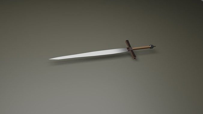 Low Polly Two Handed Sword Free low-poly 3D model