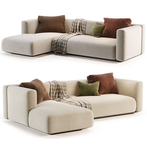 Flexform Grandemare Chaise Longue Sofa 3D model 2