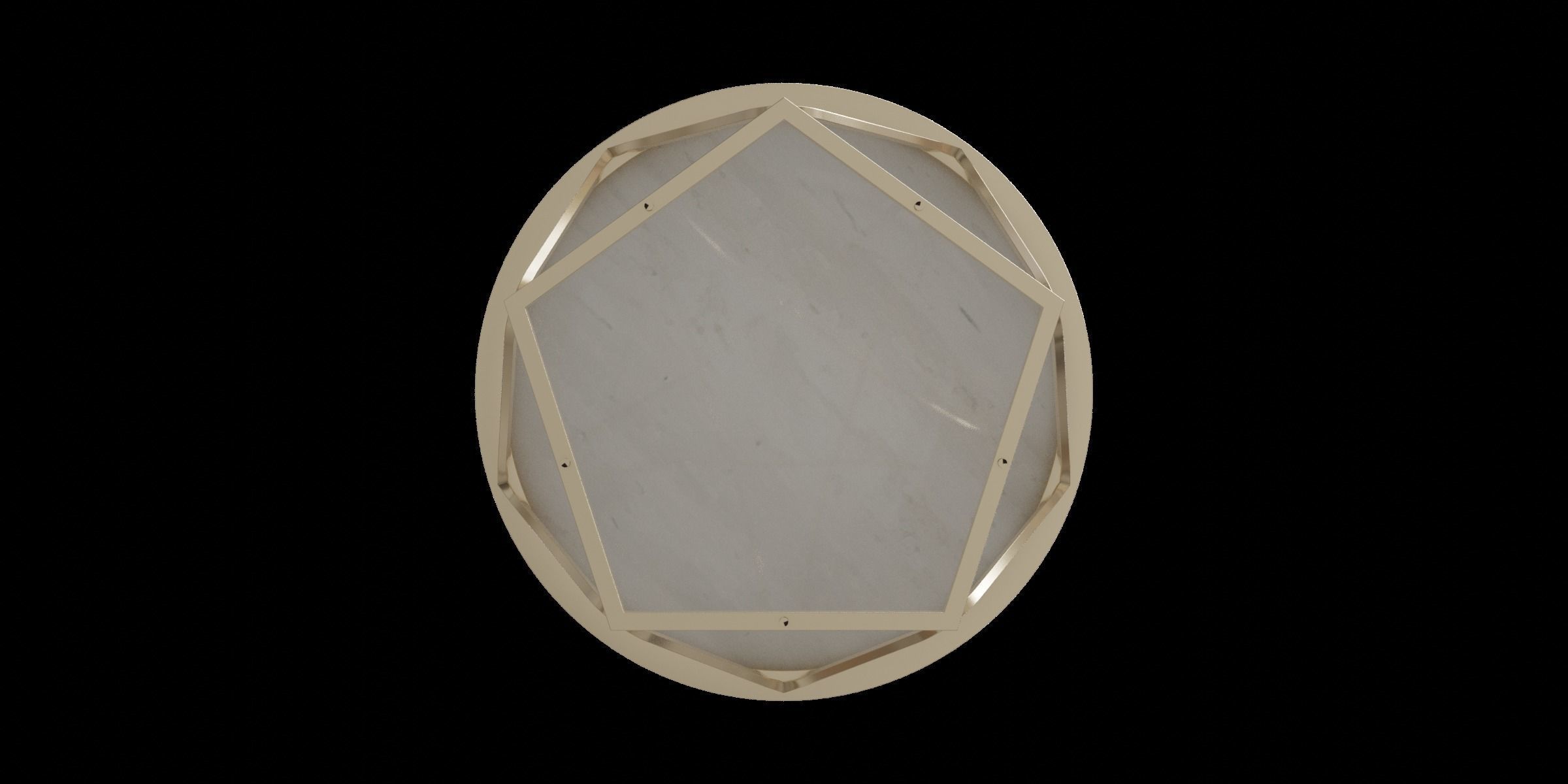 Carver Faux Stone Round Coffee Table Low-poly 3D model_10