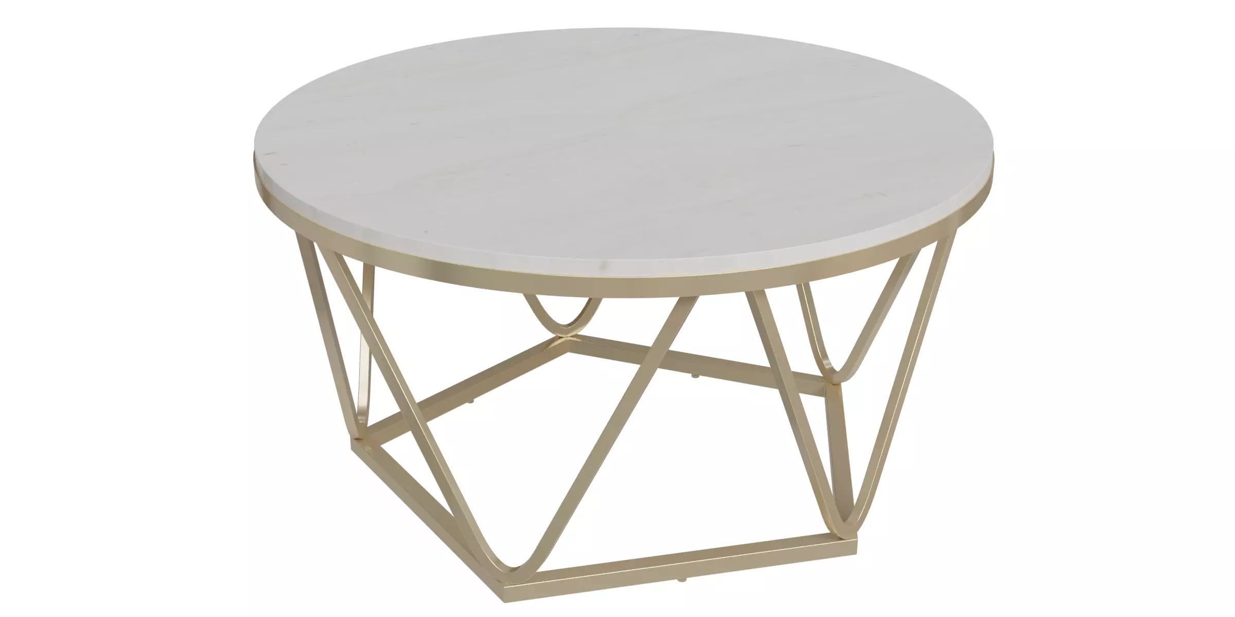 Carver Faux Stone Round Coffee Table Low-poly 3D model_0