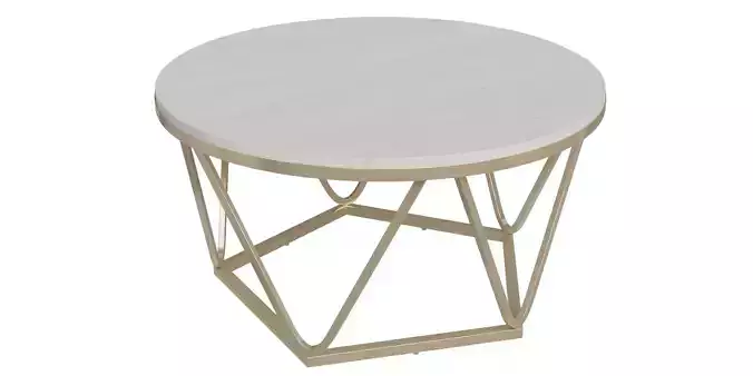 Carver Faux Stone Round Coffee Table Low-poly 3D model