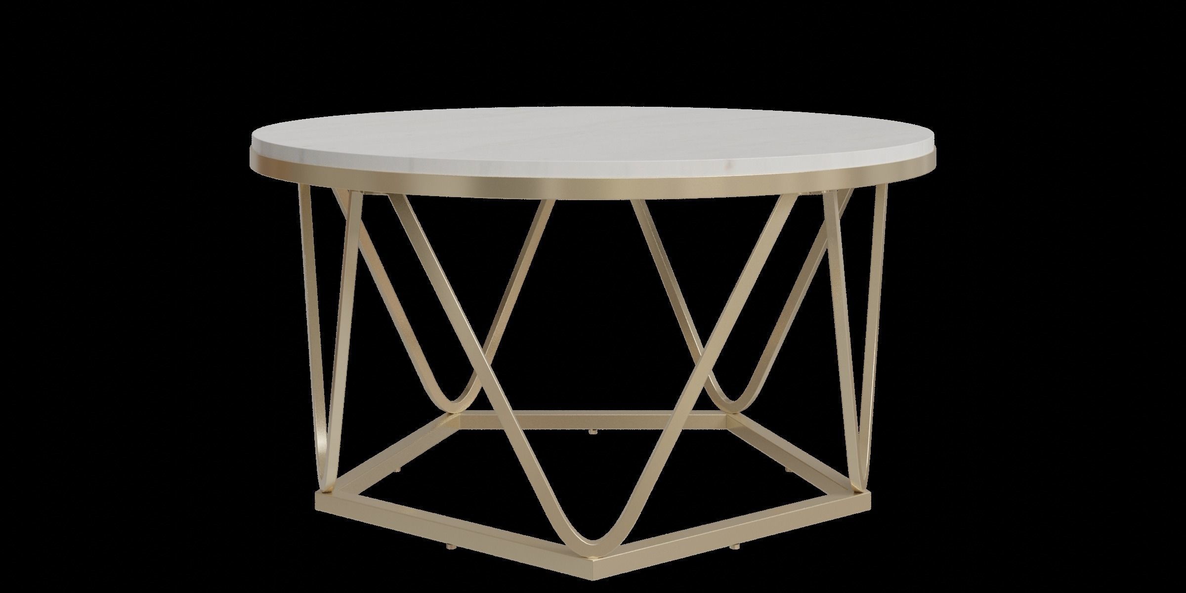 Carver Faux Stone Round Coffee Table Low-poly 3D model_6