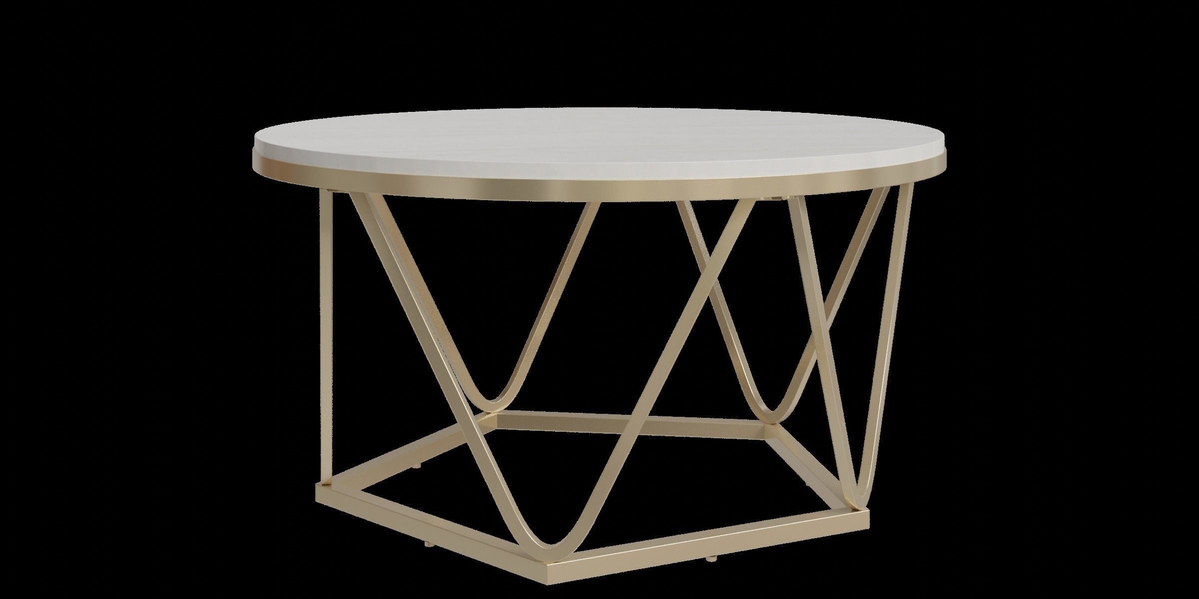 Carver Faux Stone Round Coffee Table Low-poly 3D model_8