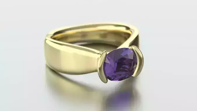 Amethyst Cushion shape ring 