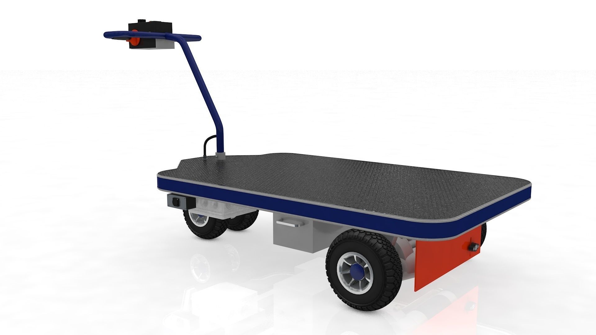 Electrical Transport Platform Trolley  3D model_29