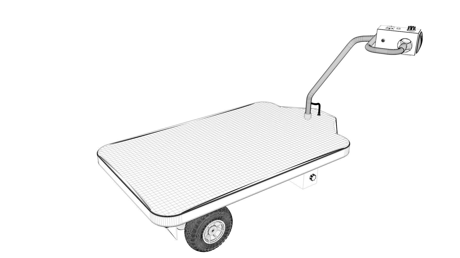 Electrical Transport Platform Trolley  3D model_33