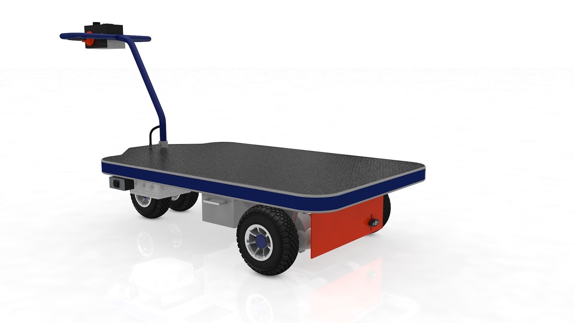 Electrical Transport Platform Trolley  3D model_24