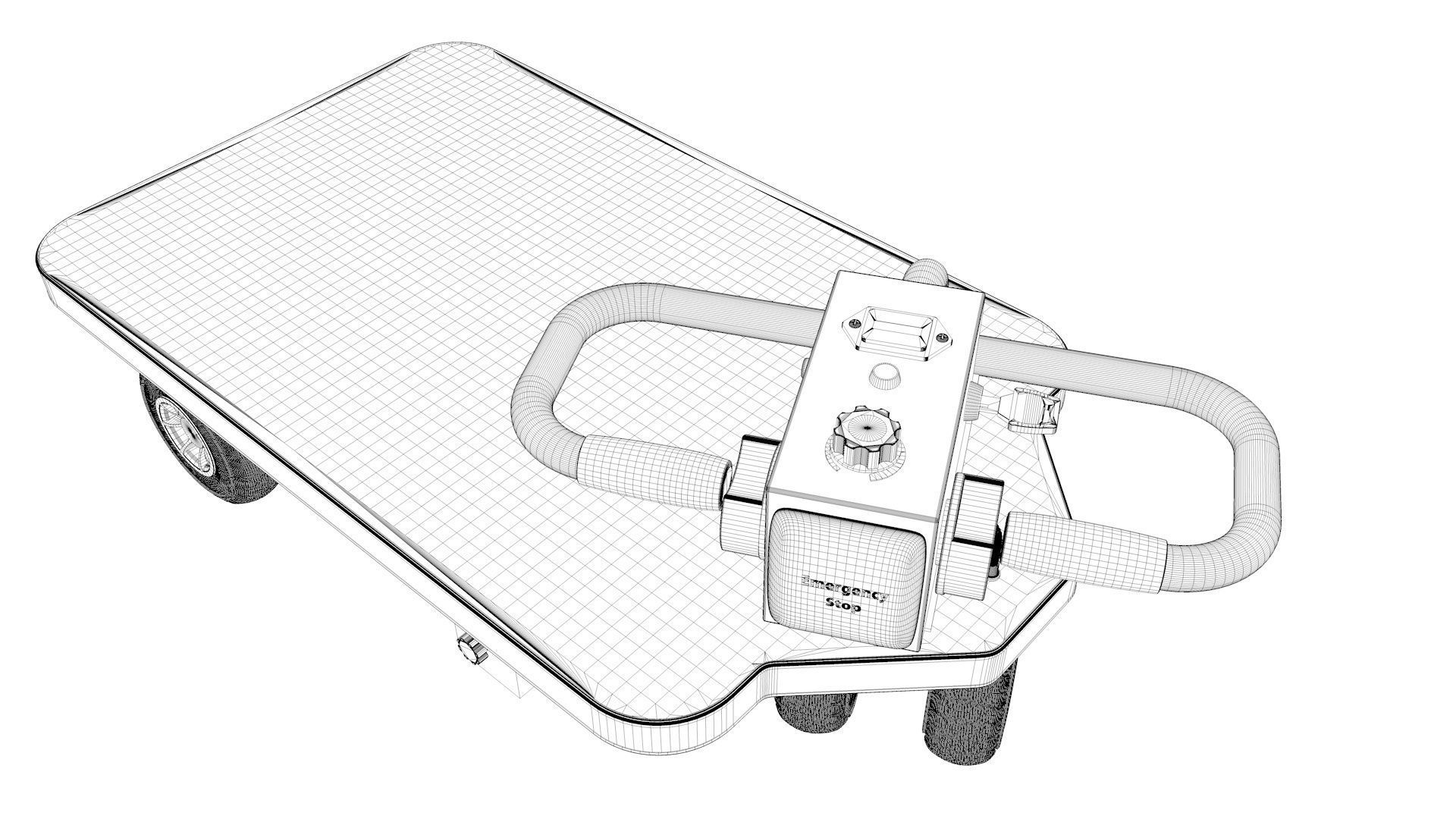 Electrical Transport Platform Trolley  3D model_34