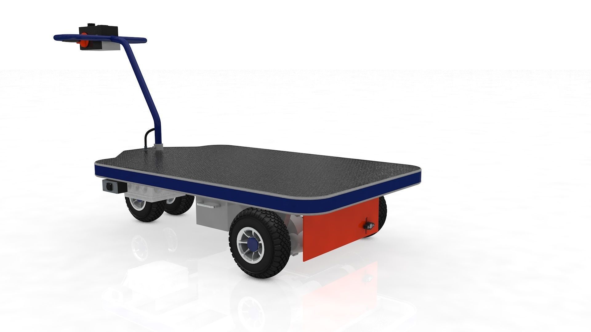 Electrical Transport Platform Trolley  3D model_23