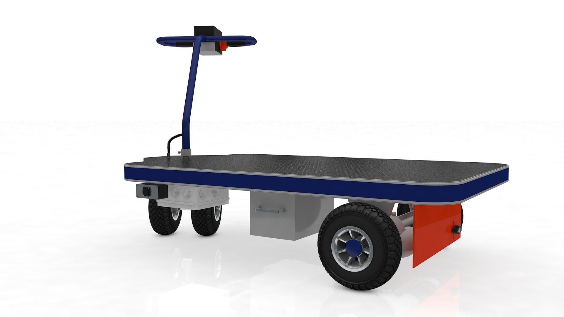 Electrical Transport Platform Trolley  3D model_5