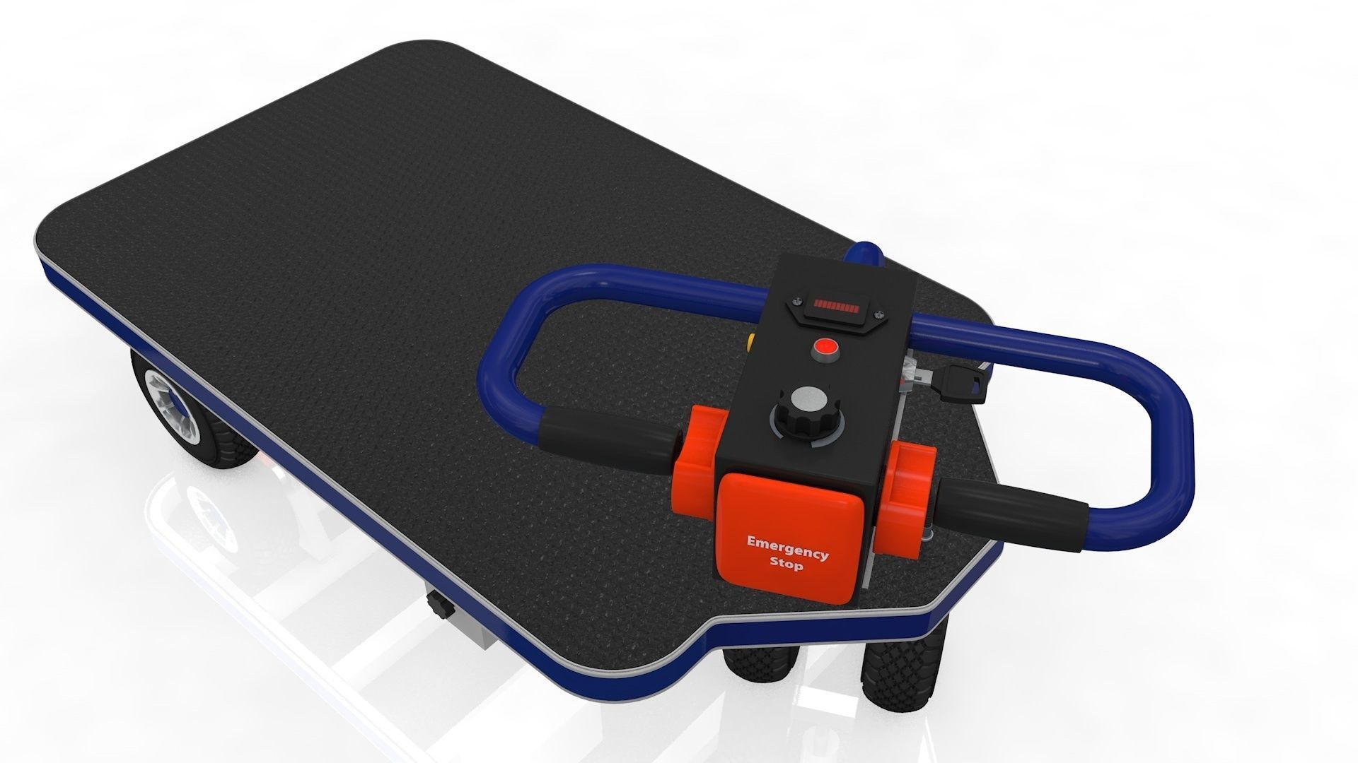 Electrical Transport Platform Trolley  3D model_4