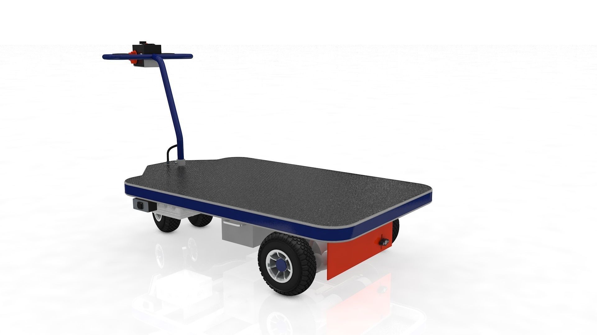 Electrical Transport Platform Trolley  3D model_10