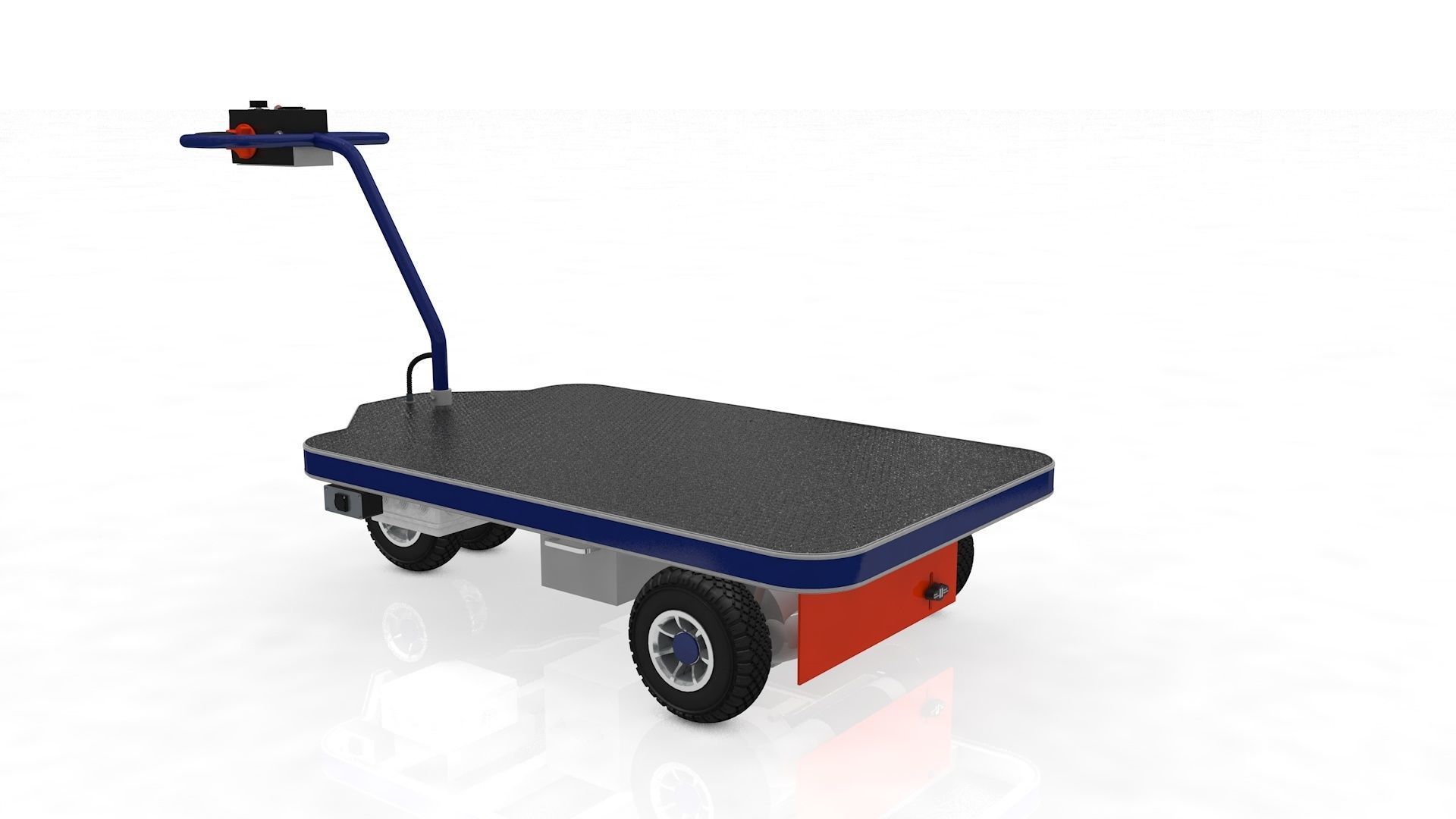 Electrical Transport Platform Trolley  3D model_11