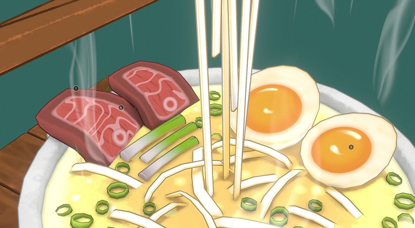 Noodle 3d Stylized Low-poly 3D model_3