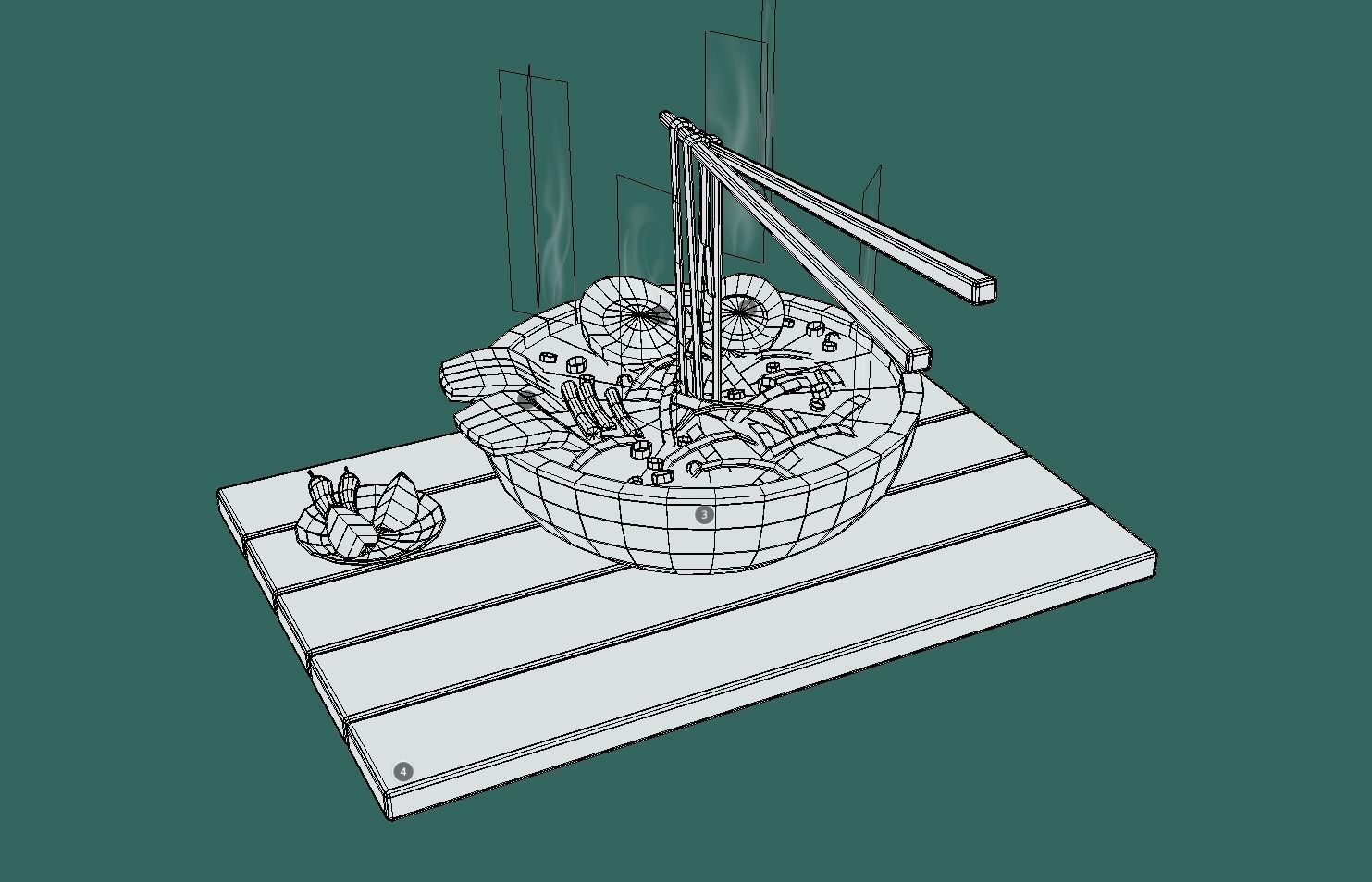 Noodle 3d Stylized Low-poly 3D model_2