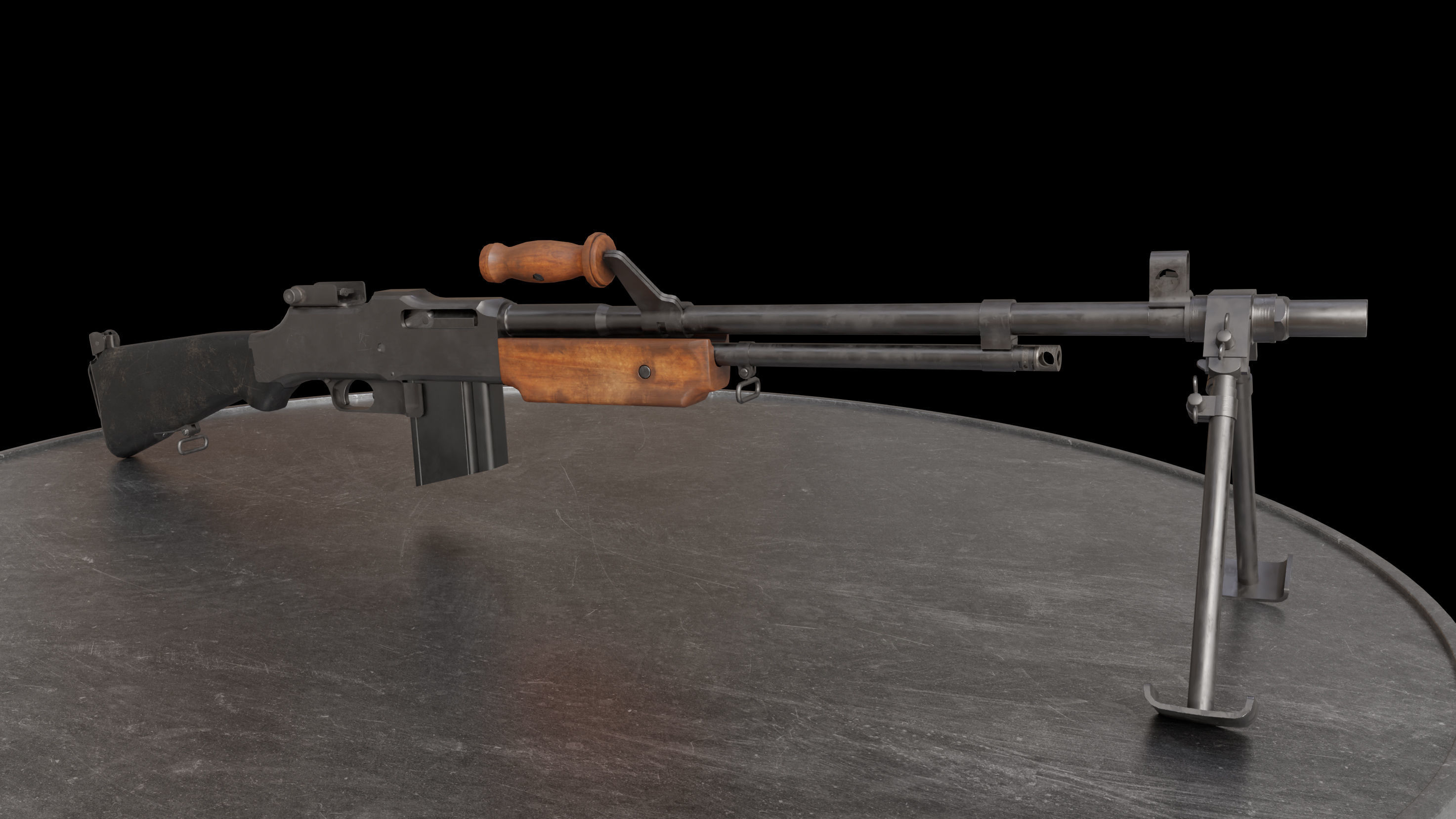 BAR M 1918 Low-poly 3D model_5