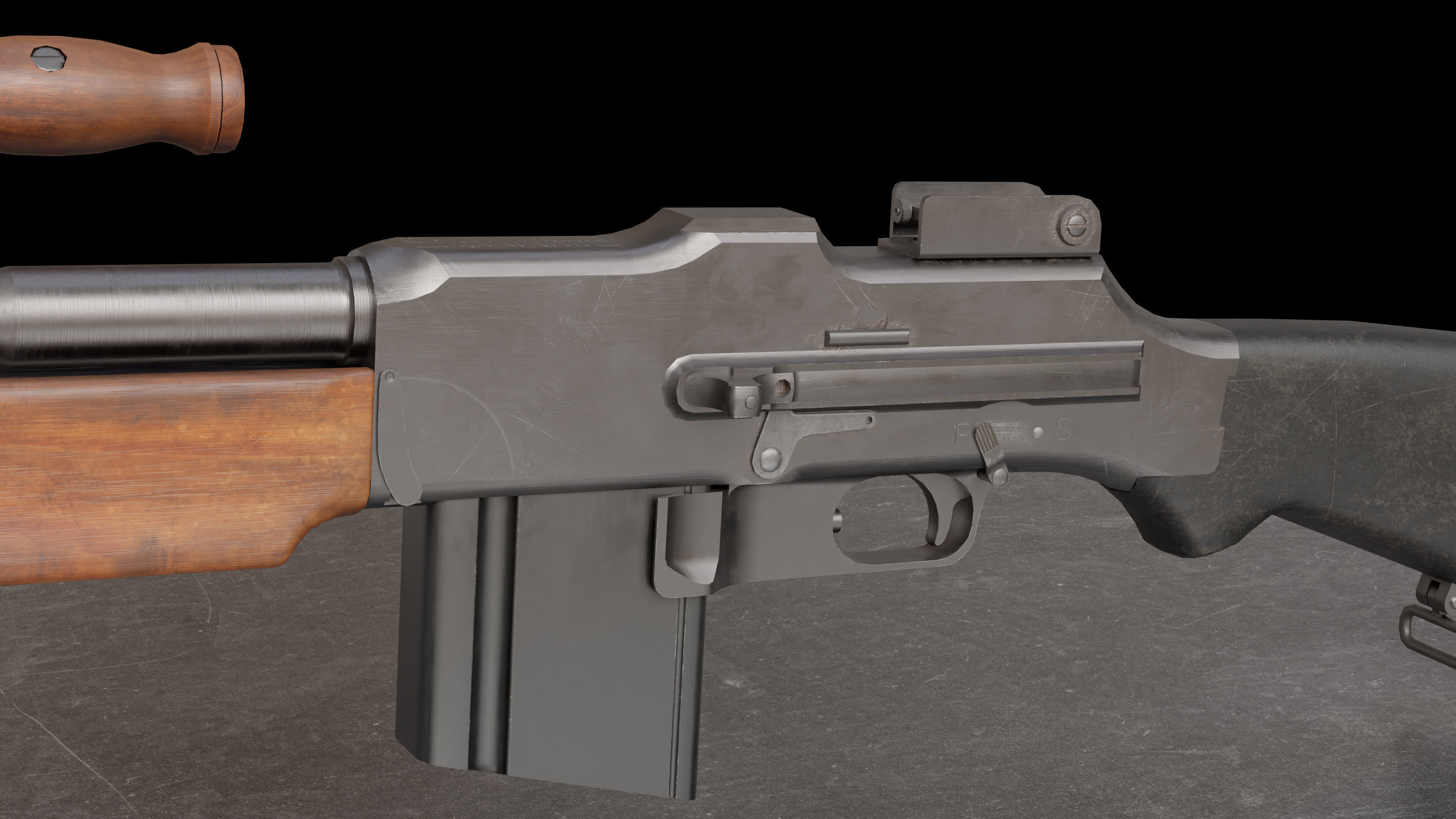 BAR M 1918 Low-poly 3D model_6