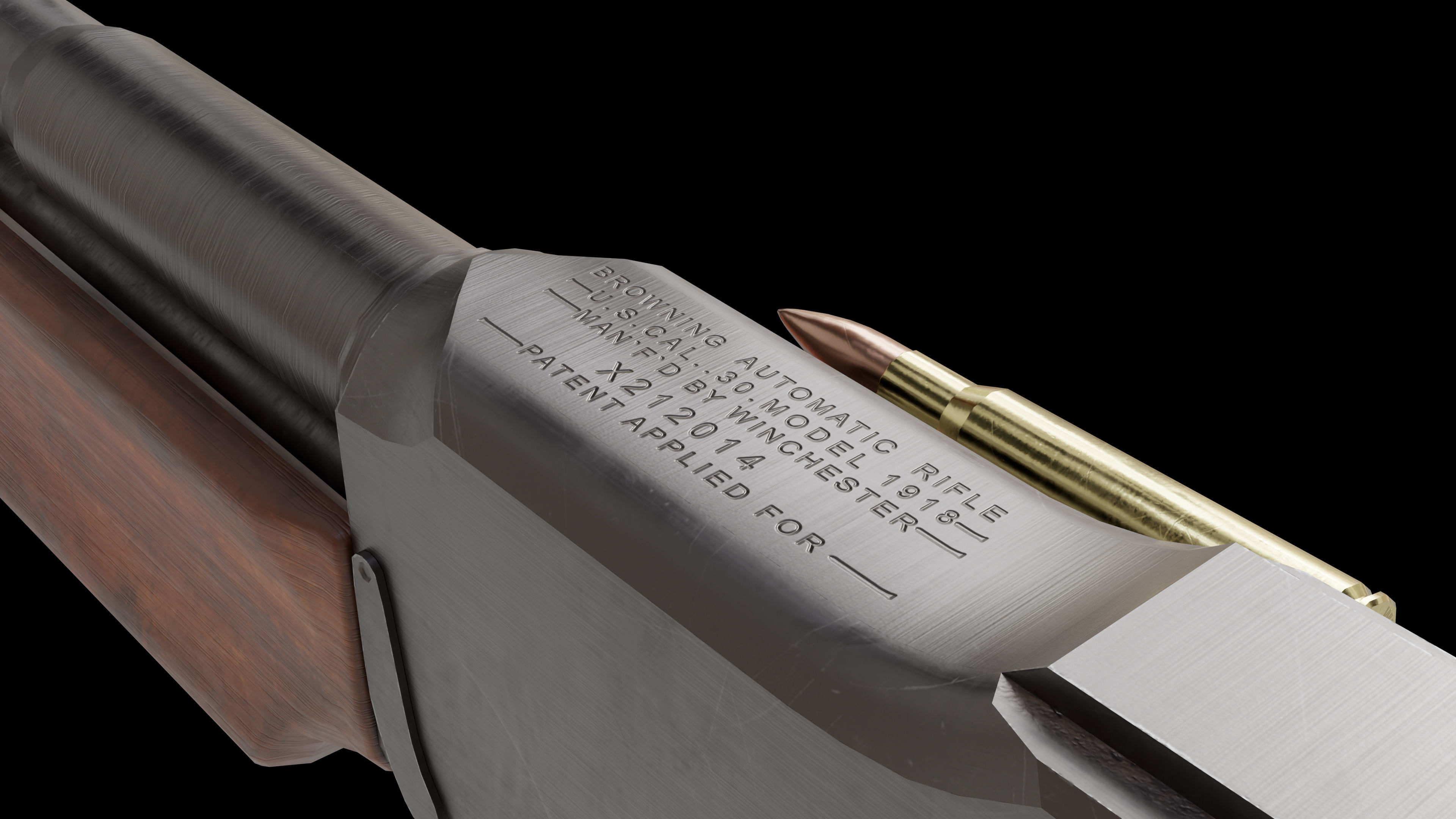 BAR M 1918 Low-poly 3D model_4