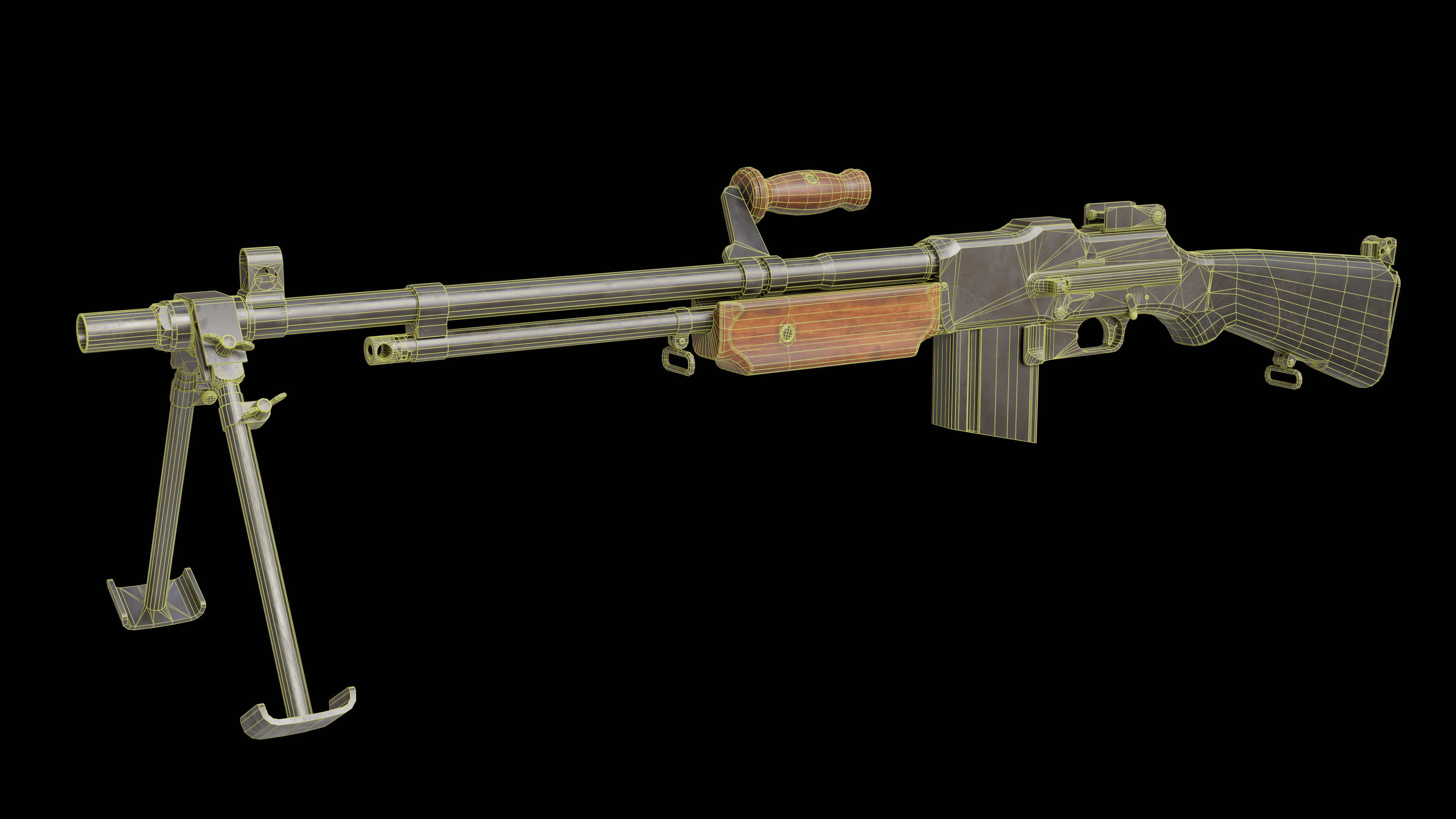 BAR M 1918 Low-poly 3D model_17