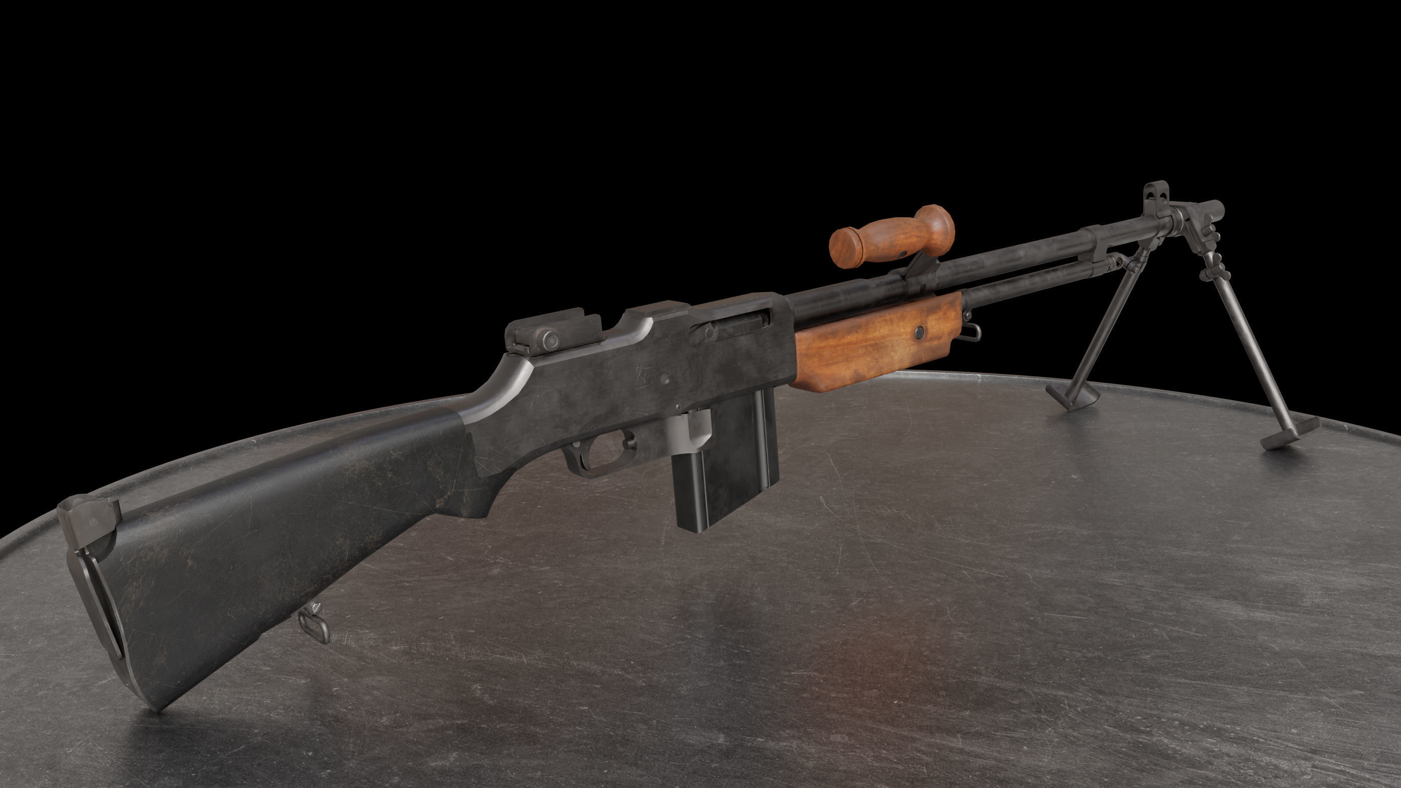 BAR M 1918 Low-poly 3D model_11