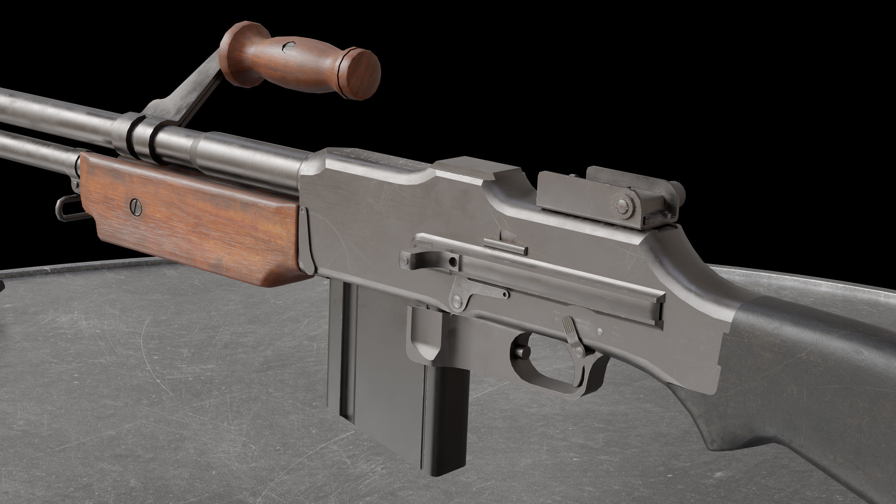 BAR M 1918 Low-poly 3D model_7