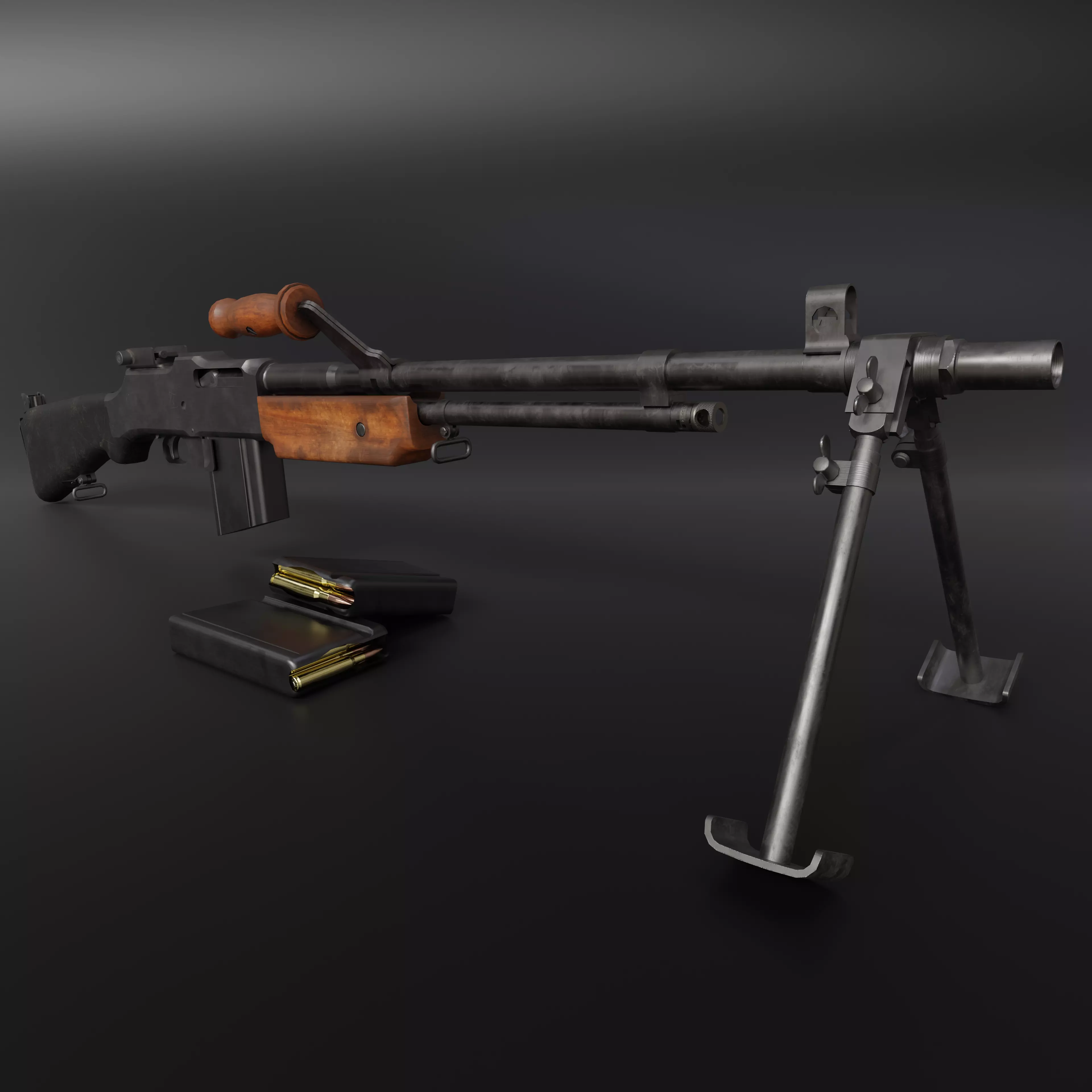 BAR M 1918 Low-poly 3D model_0