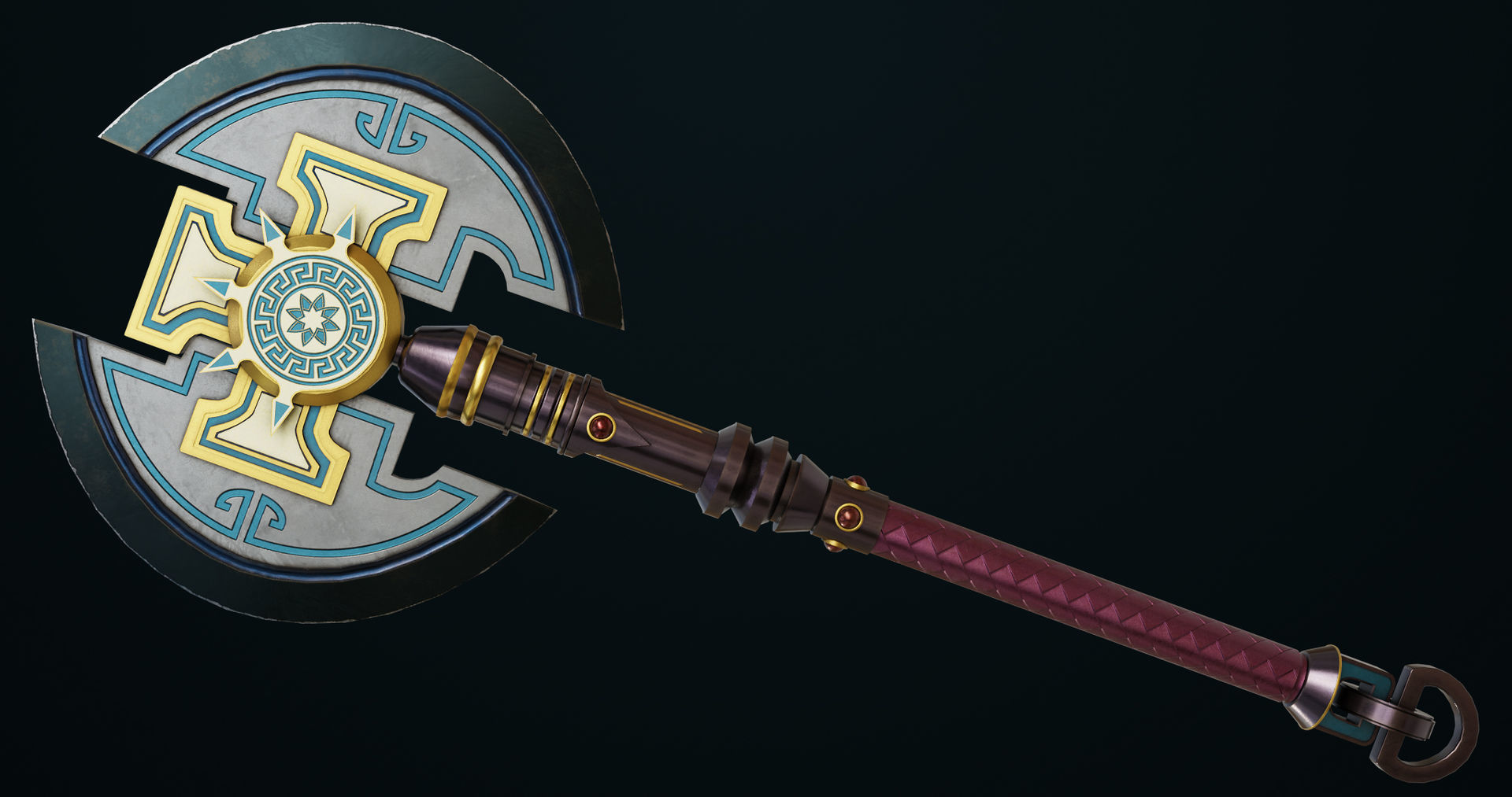 Battle Axe09 All PBR Unity UE Textures Included Low-poly 3D model_6