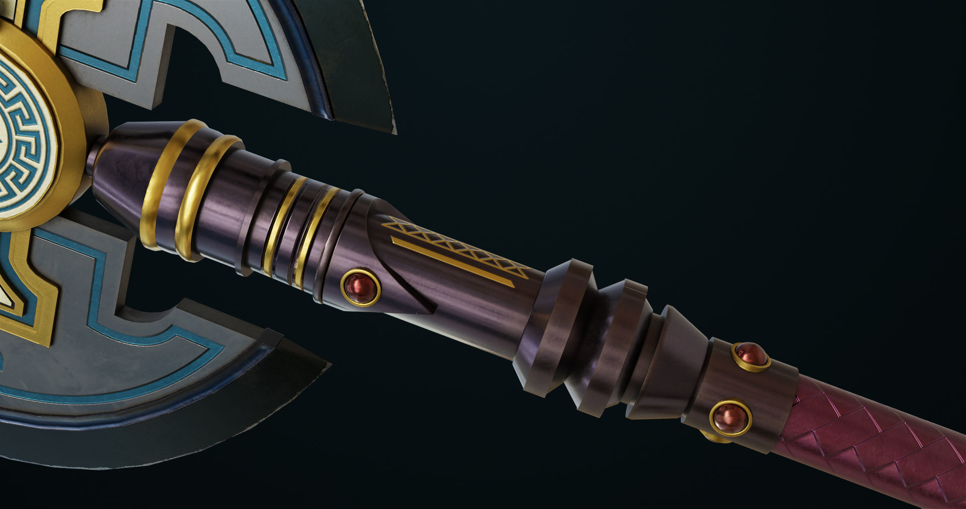 Battle Axe09 All PBR Unity UE Textures Included Low-poly 3D model_7