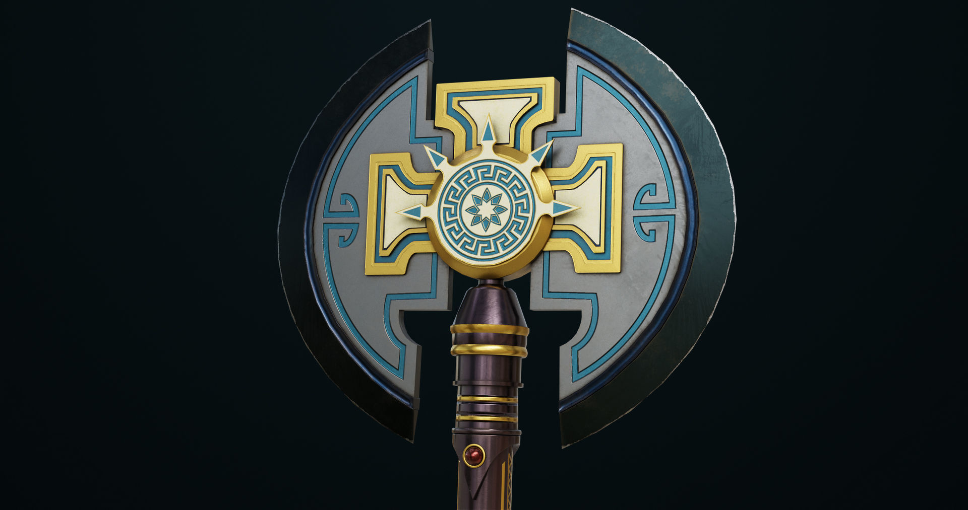 Battle Axe09 All PBR Unity UE Textures Included Low-poly 3D model_9