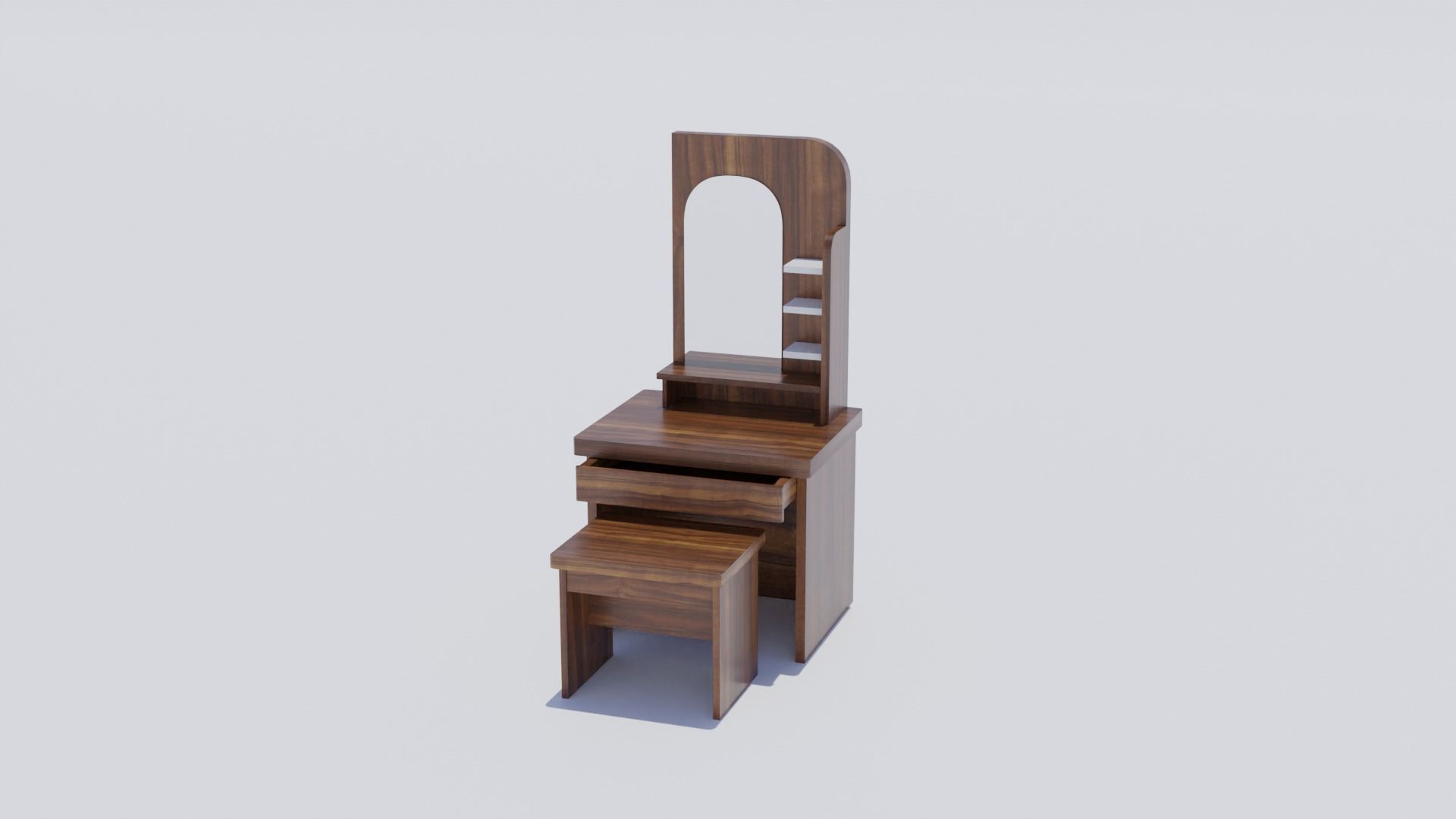 dressing table Low-poly 3D model_1