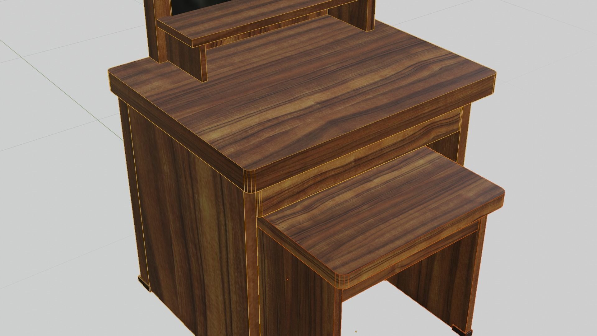 dressing table Low-poly 3D model_5