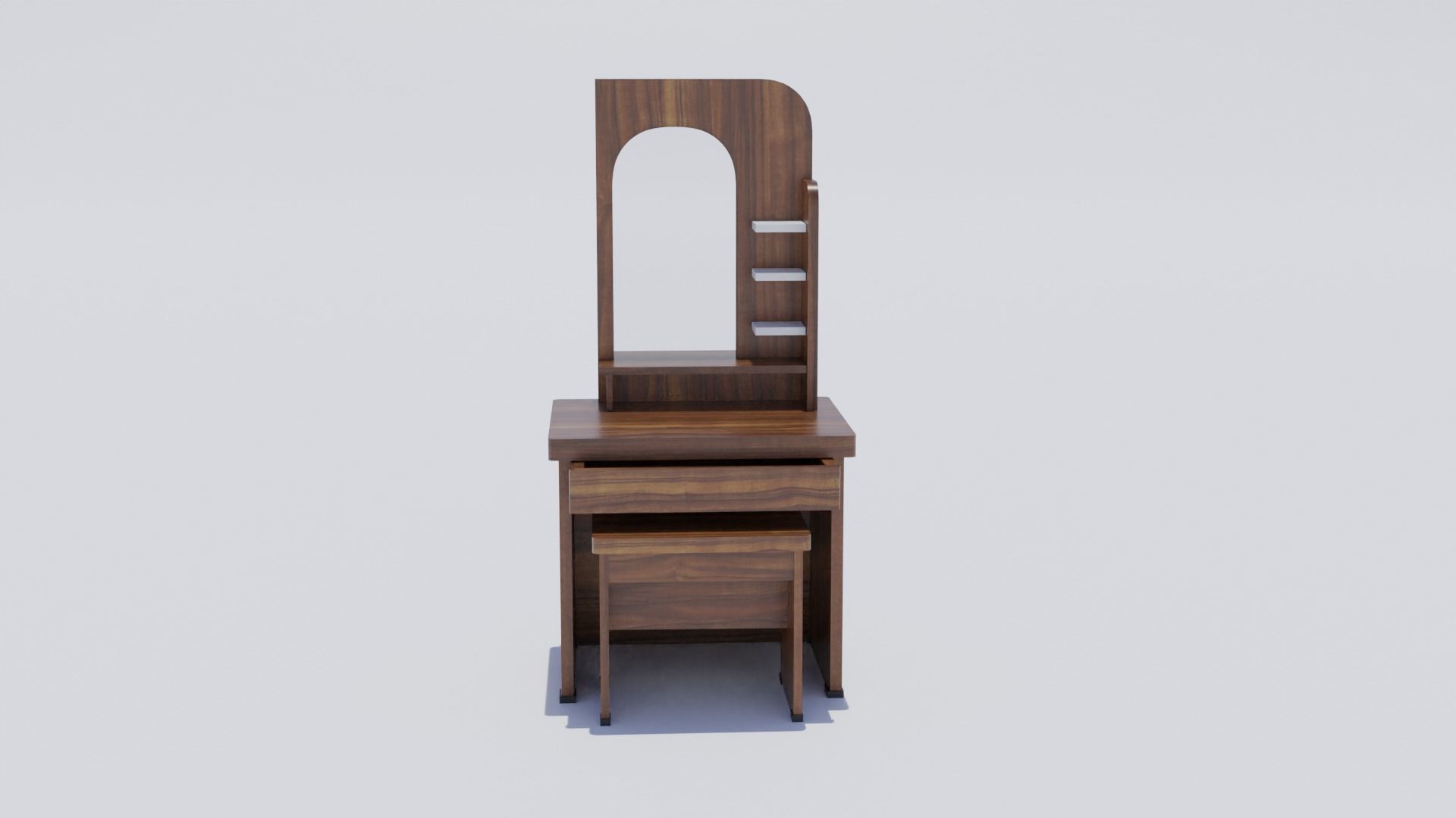 dressing table Low-poly 3D model_2