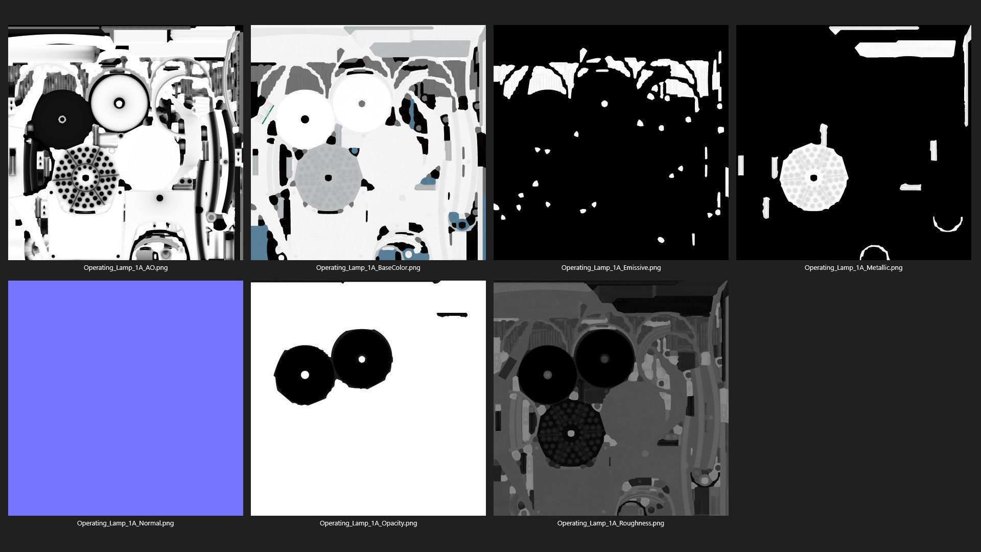 Operating Lamp 1A Low-poly 3D model_9