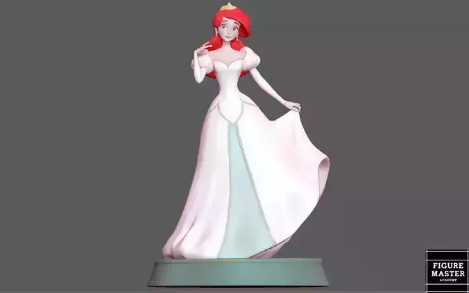 ARIEL LITTLE MERMAID WEDDING DRESS DISNEY ANIMATION princess 3D print model