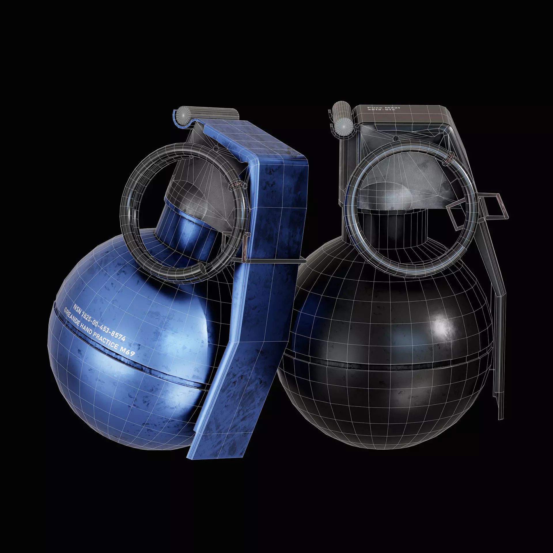 Grenade Low-poly 3D model_6